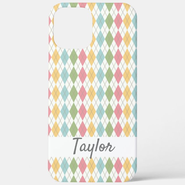 Pastell-Raute Muster Personalisiert Case-Mate iPhone Hülle (Rückseite)