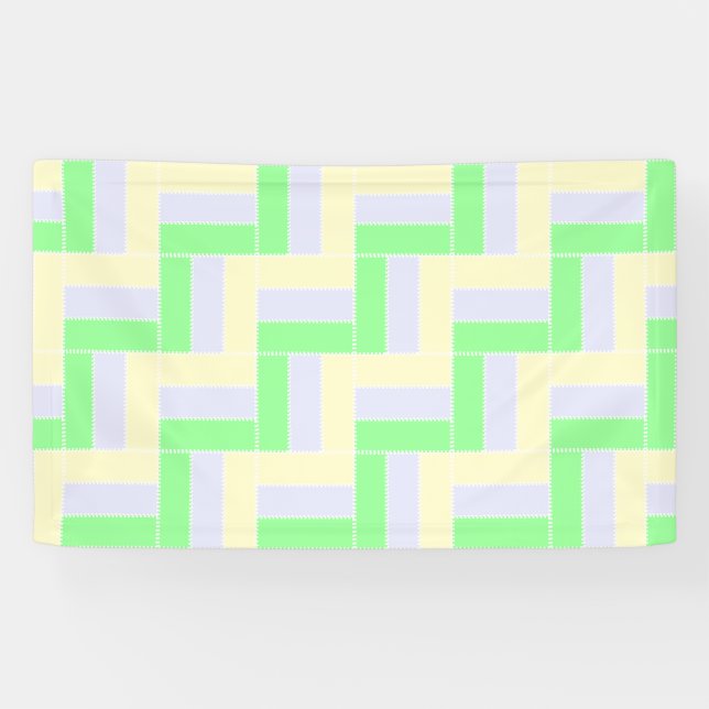 Pastell Rectangle Muster Weiße gestrichelte Linien Banner (Horizontal)