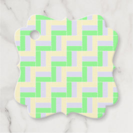Pastell Rectangle Muster Weiße gestrichelte Linien Geschenkanhänger