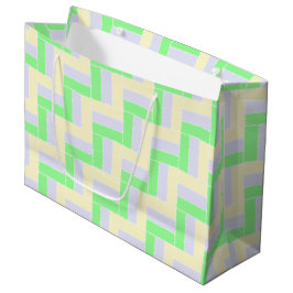 Pastell Rectangle Muster Weiße gestrichelte Linien Große Geschenktüte