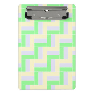 Pastell Rectangle Muster Weiße gestrichelte Linien Mini Klemmbrett