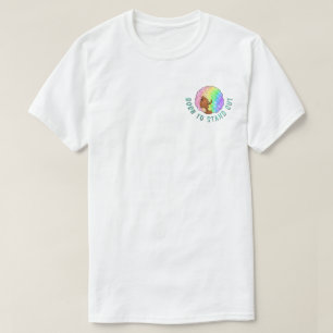 Pastell-Regenbogen-Afro-Porträt Groovy Retro Locke T-Shirt