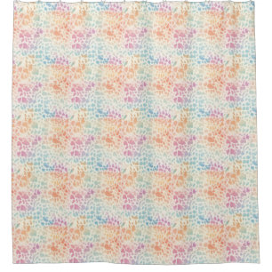 Pastell-Regenbogen-Aquarell-Leoparden-Druck Duschvorhang