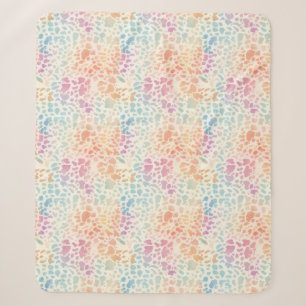 Pastell-Regenbogen-Aquarell-Leoparden-Druck Sherpadecke