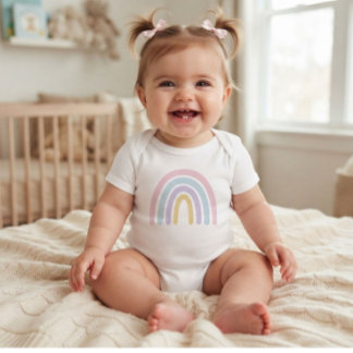 Pastell-Regenbogen-Baby-Mädchen-Body | Cute Minima Baby Strampler