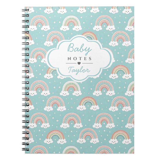 Pastell Regenbogen Baby Notizbuch mit individuelle Notizblock (Vorderseite)