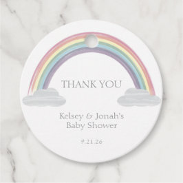 Pastell-Regenbogen-Baby-Party Geschenkanhänger