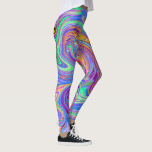 Pastell-Regenbogen der Farben Groovy Abstrakte Ret Leggings