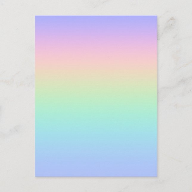 Pastell Regenbogen Feiertagspostkarte (Vorderseite)