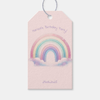 Pastell-Regenbogen-Geburtstags-Geschenk-Anhänger Geschenkanhänger