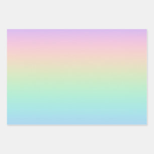 Pastell Regenbogen Geschenkpapier Set