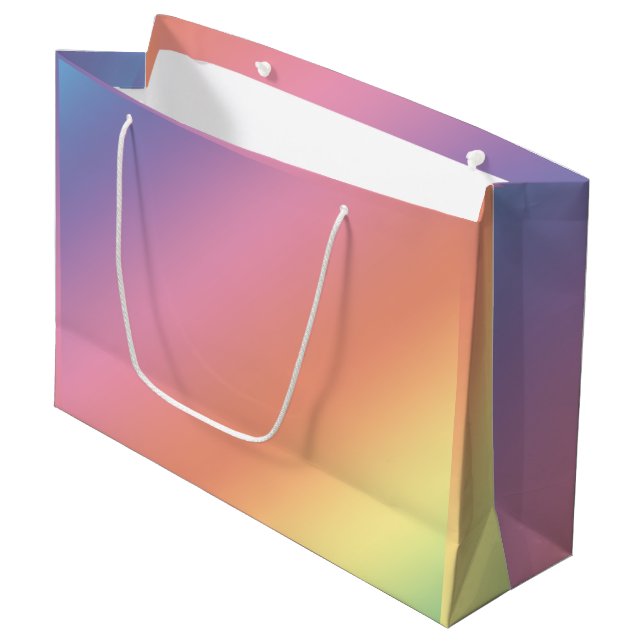 Pastell-Regenbogen-Geschenktasche Große Geschenktüte (Vorderseite Schrägansicht)
