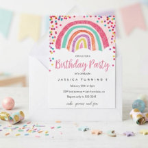 Pastell Regenbogen Glitter Kinder Geburtstagsfeier