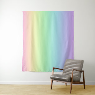 Pastell-Regenbogen-Gradienten-Wandteppich Wandteppich
