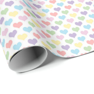 Pastell-Regenbogen-Herz-Muster-Geschenkpapier Geschenkpapier