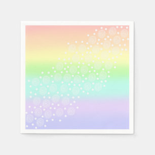 Pastell-Regenbogen-Kreise in Kreisen Serviette