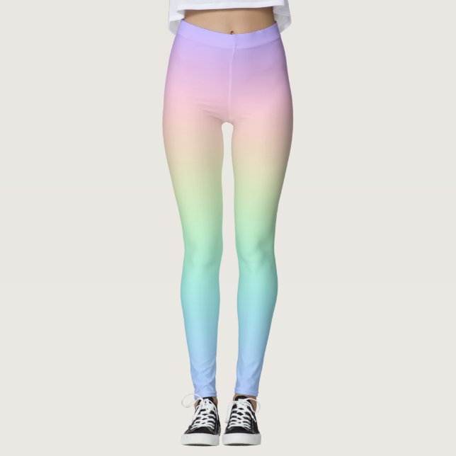 Pastell Regenbogen Leggings (Vorderseite)