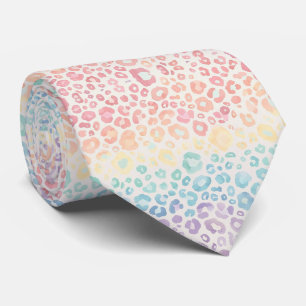 Pastell-Regenbogen-Leoparden-Druck-Halstuch Krawatte