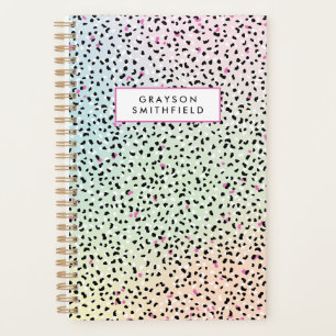 Pastell-Regenbogen-Leoparden-Druck Planer