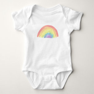Pastell Regenbogen moderne Aquarellfarbe Baby Strampler