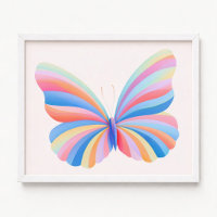 Pastell-Regenbogen-Ombre-Streifen-Schmetterling