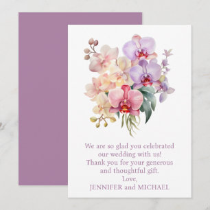 Pastell-Regenbogen-Orchideen-Hochzeit-Dankeschön-K Dankeskarte