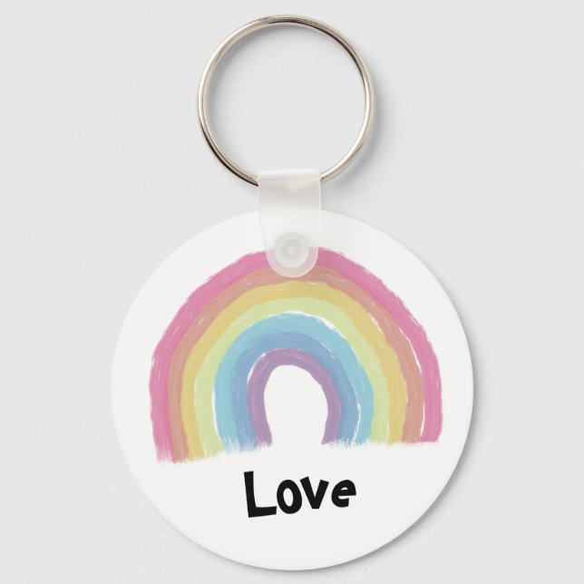 Pastell Regenbogen Schlüsselanhänger (Vorderseite)