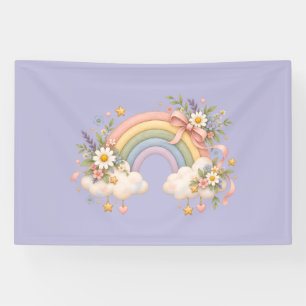 Pastell-Regenbogen-Schreibwaren Banner