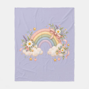 Pastell-Regenbogen-Schreibwaren Fleecedecke