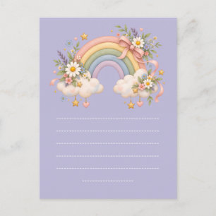 Pastell-Regenbogen-Schreibwaren Postkarte