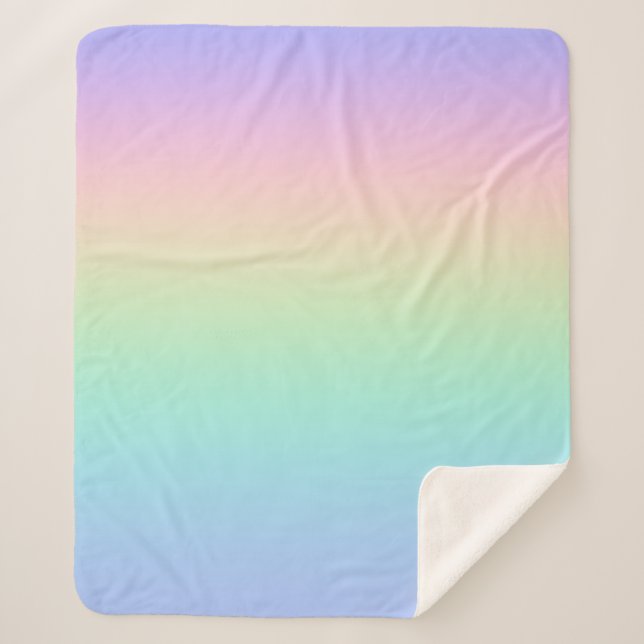 Pastell Regenbogen Sherpadecke (Vorderseite)