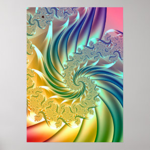Pastell-Regenbogen-Spirale Poster
