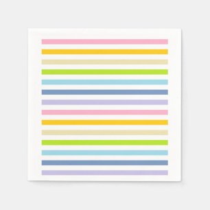 Pastell-Regenbogen und weiße Streifen Serviette