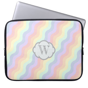 Pastell-Regenbogen-Wellen-Laptop-Hülle Laptopschutzhülle