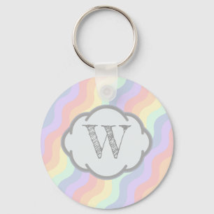 Pastell-Regenbogen-Wellen-Schlüsselanhänger Schlüsselanhänger