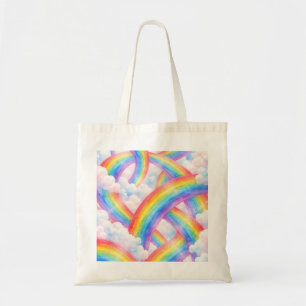 Pastell-Regenbogen-Wolken-Traum Tragetasche