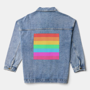Pastell-Regenbogenfarben-Streifen-Design Jeansjacke