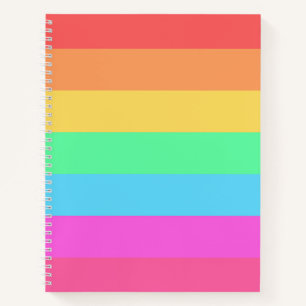 Pastell-Regenbogenfarben-Streifen-Design  Notizbuch