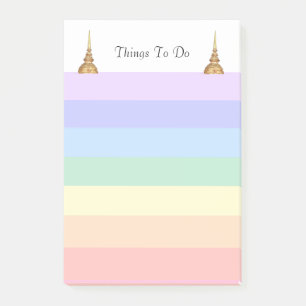 Pastell-Regenbogenfarbene Streifen Dinge zu tun Post-it Klebezettel
