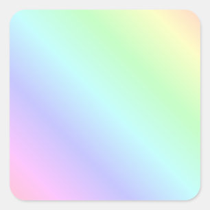 Pastell-Regenbogenfarbene Streifen Quadratischer Aufkleber