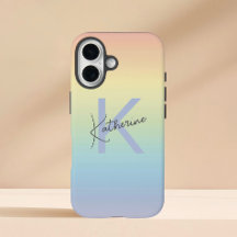 Pastell-Regenbogenverlauf-Monogramm