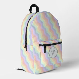Pastell-Regenbogenwellen Bedruckter Rucksack