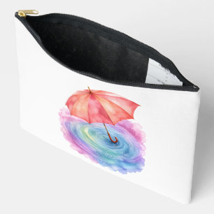 Pastell-Regenschirm-Wasserfarbene Kunst mit Wellen Zubehörtasche