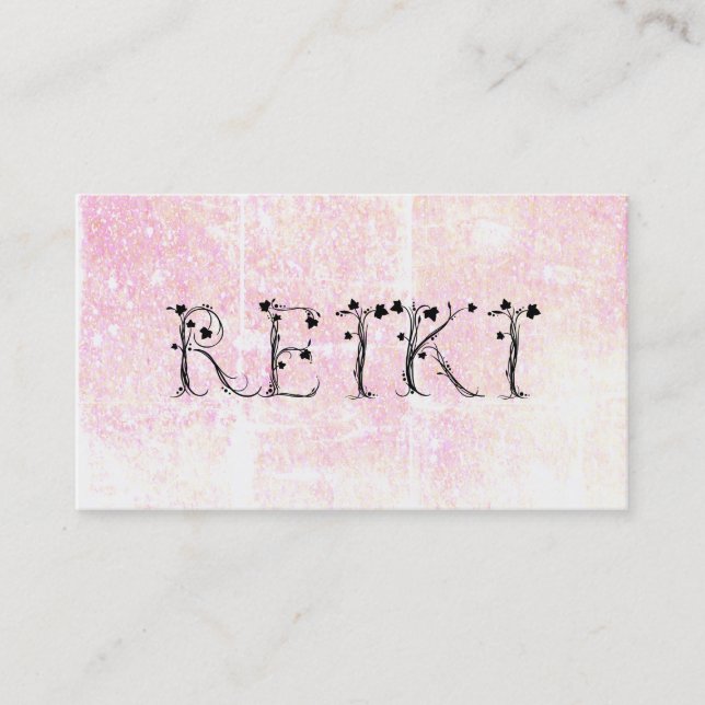 *~* Pastell REIKI Ivy Typografie Grunge Glitzer Visitenkarte (Vorderseite)