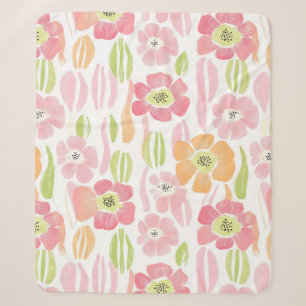 Pastell-Retro-Blumen (1) Sherpadecke
