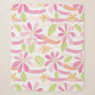 Pastell-Retro-Blumen (2) Sherpadecke