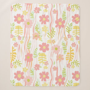 Pastell-Retro-Blumen (3) Sherpadecke