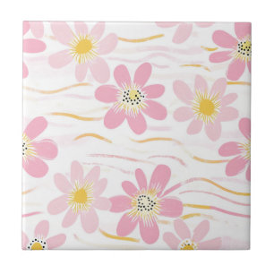 Pastell Retro Blumen (4) Fliese