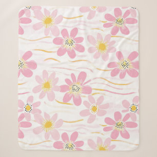 Pastell-Retro-Blumen (4) Sherpadecke