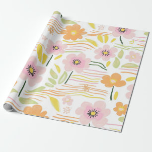 Pastell-Retro-Blumen (7) Geschenkpapier